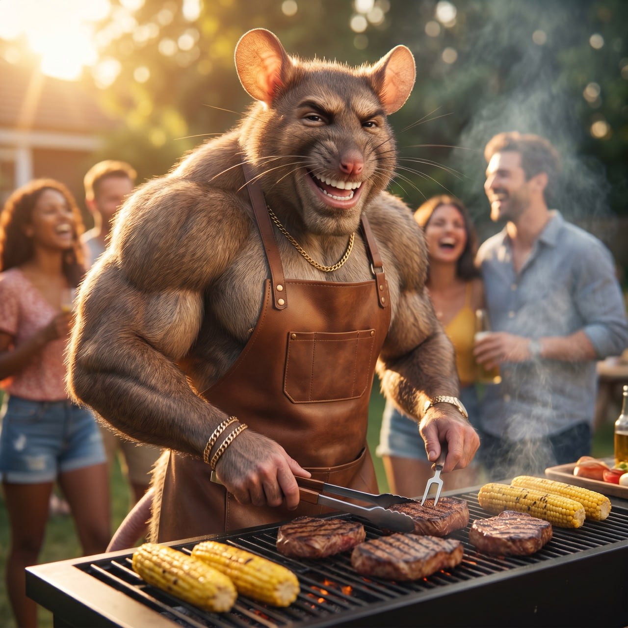 Gigarat grilling at a backyard party